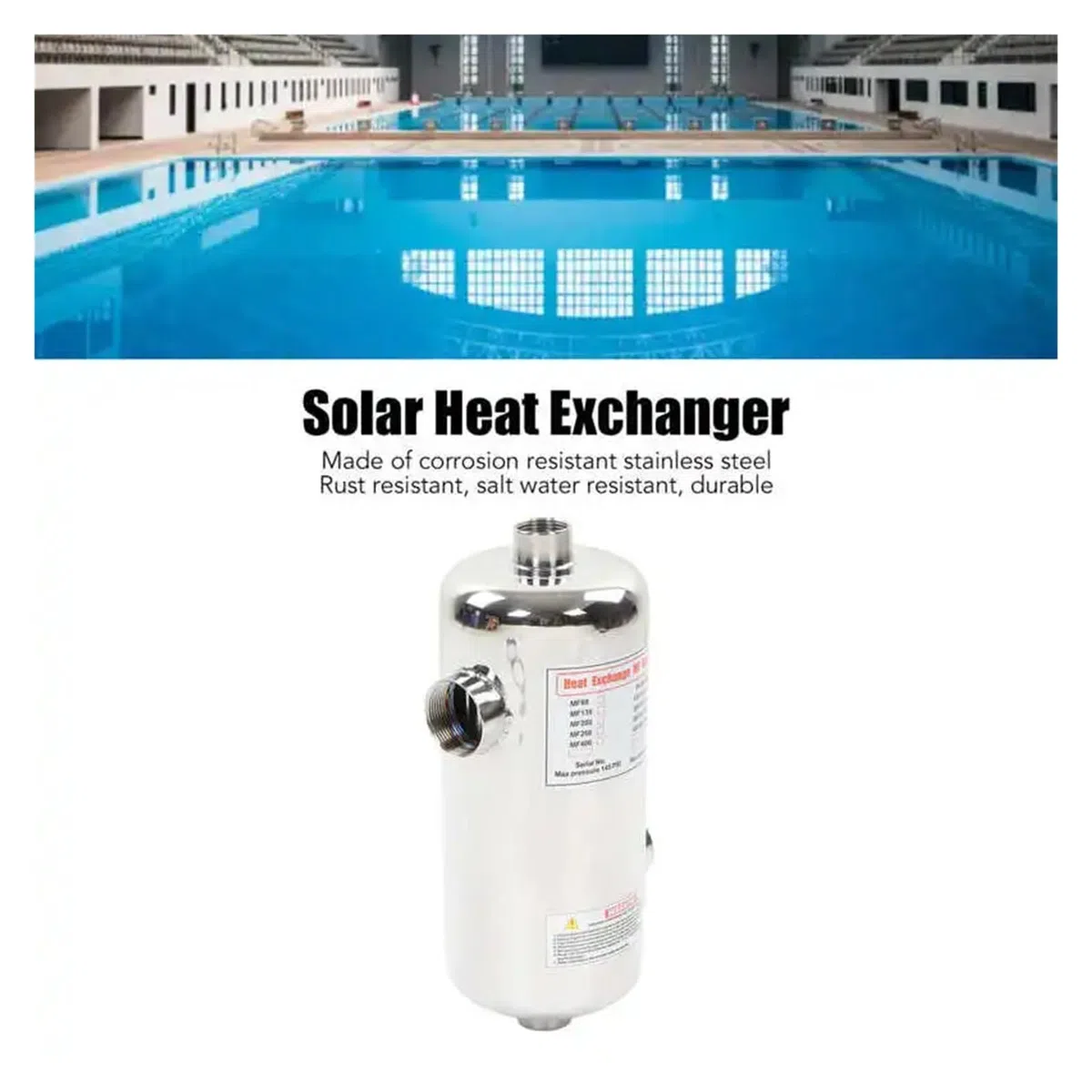 60/40KW wymiennik ciepła basenowy podgrzewacz cieczy ze stali nierdzewnej do ogrzewania basenu solarnego spa termostat basenowy podgrzewacz cyrkulacyjny Szybkie i wydajne ogrzewanie(40KW)