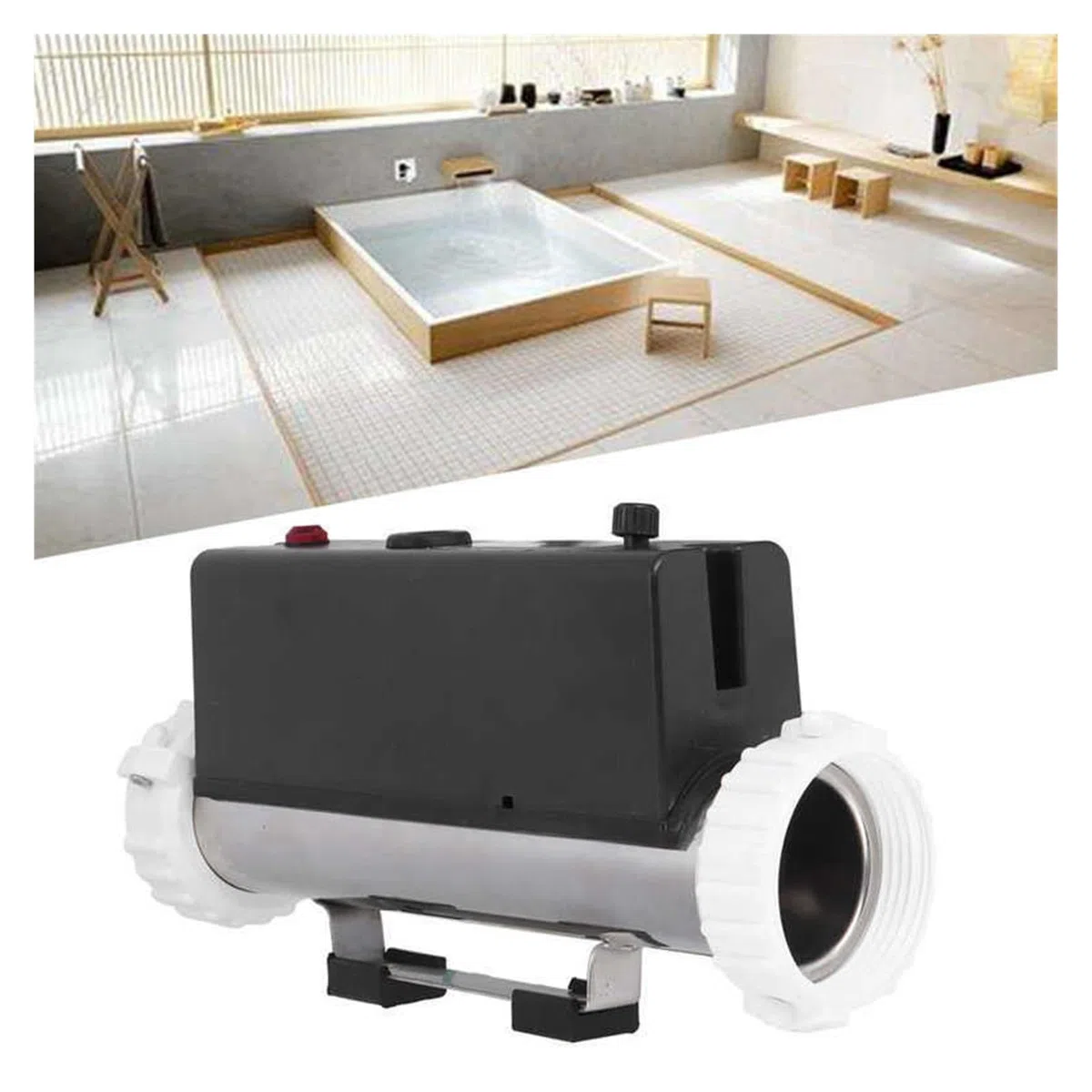Podgrzewacz basenowy, 3KW masaż podgrzewacz do wanny termostat SPA krążący sprzęt grzewczy wanny z ciepłą i zimną wodą do basenu i kąpieli SPA