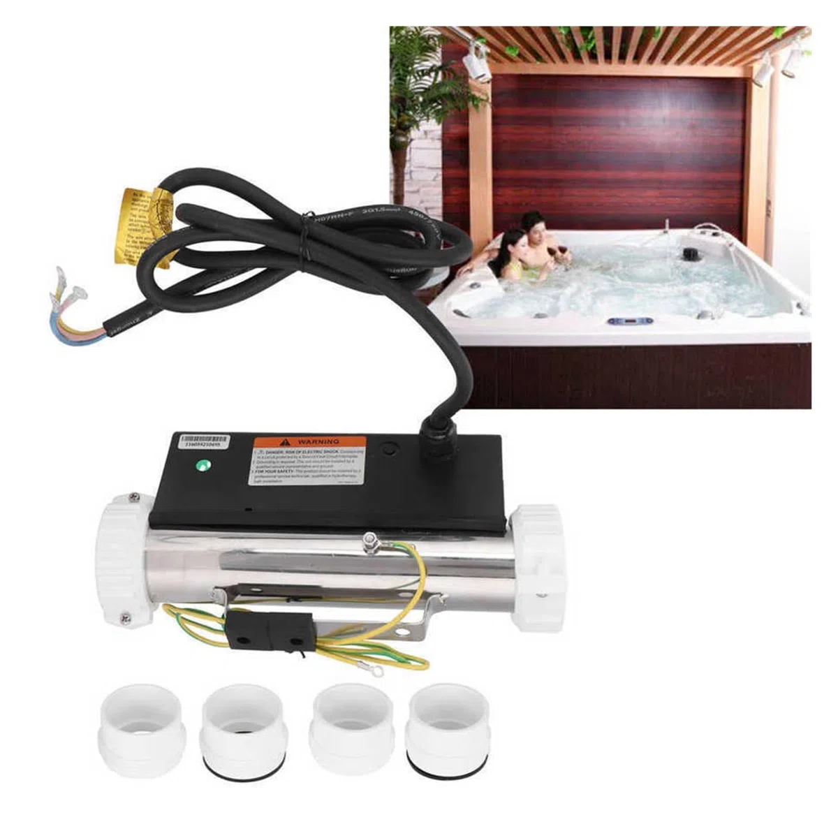 Podgrzewacz basenowy, 3KW masaż podgrzewacz do wanny termostat SPA krążący sprzęt grzewczy wanny z ciepłą i zimną wodą do basenu i kąpieli SPA
