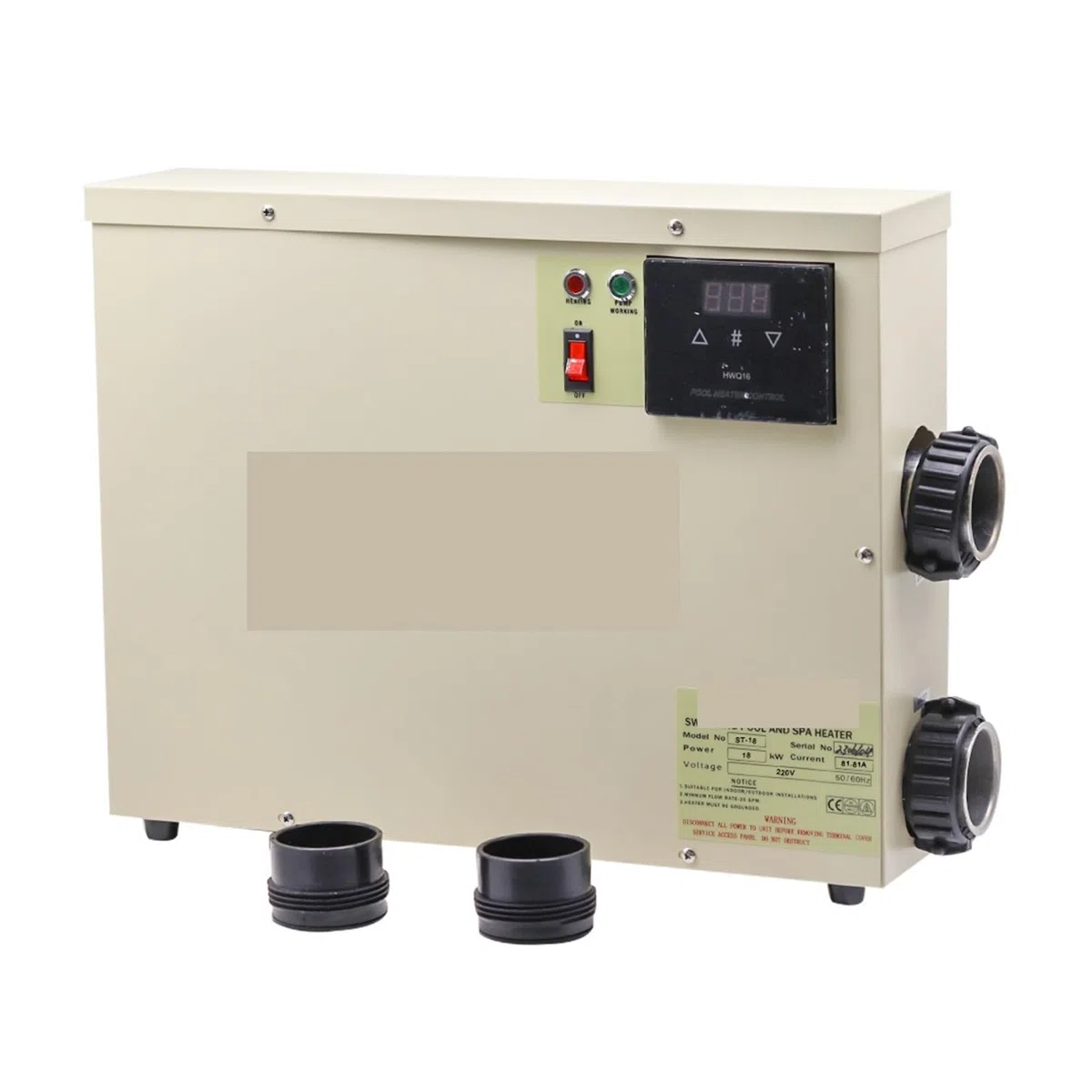 Podgrzewacz basenowy, Podgrzewacz wody o mocy 18 kW do termostatu do basenu i wanny Wodoodporny ekran dotykowy(380V)