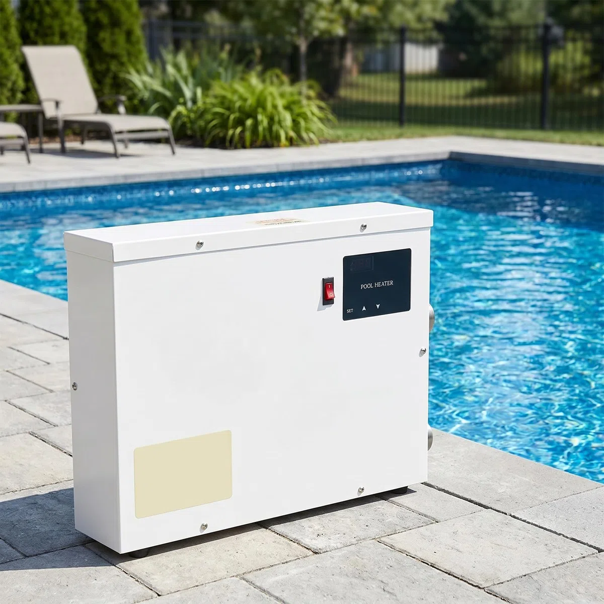 Termostat do podgrzewacza do wanna, elektryczny podgrzewacz basenowy ze sterowaniem dotykowym, idealny do basenów naziemnych, wanna, spa, wanien i małych stawów rybnych(6kw)