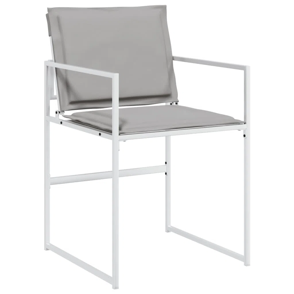 15-częściowy zestaw mebli ogrodowych z poduszkami, kolor biały, tekstylen, stal malowana proszkowo, 275 x 107 x 72 cm, zestaw mebli ogrodowych, na balkon, ze zdejmowanymi pokrowcami i